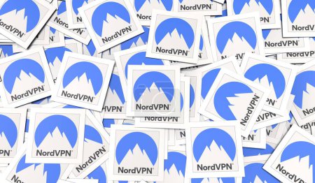 Téléchargez les photos : NordVPN, Logos des médias sociaux Présentation visuelle - Conception de fond - en image libre de droit
