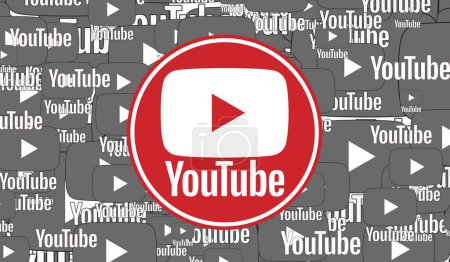 Téléchargez les photos : Youtube, Youtube Logo Présentation visuelle - Contexte des médias sociaux (3D Render) - en image libre de droit