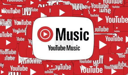 Téléchargez les photos : Musique Youtube, Youtube Logo Présentation visuelle - Social Media Background (3D Render) - en image libre de droit