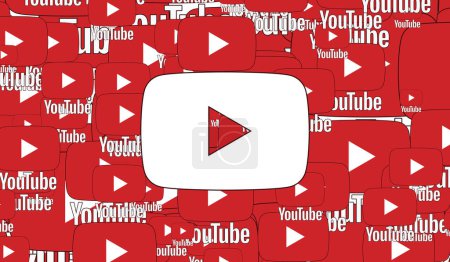 Téléchargez les photos : Youtube, Youtube Logo Présentation visuelle - Contexte des médias sociaux (3D Render) - en image libre de droit