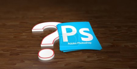 Foto de Photoshop, Adobe Photoshop Logo Presentación Visual - Fondo de medios sociales (3D Render Design) - Imagen libre de derechos