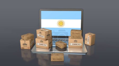 Argentina, Argentine Republic, E-Commerce Visual Design, Social Media Images. 3D rendering.