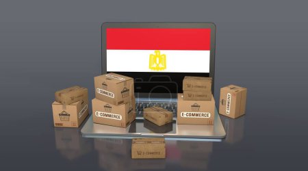  Egypt, Arab Republic of Egypt, E-Commerce Visual Design, Social Media Images. 3D rendering.