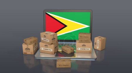 Téléchargez les photos : Guyana, Co-operative Republic of Guyana, E-Commerce Visual Design, Social Media Images. rendu 3D. - en image libre de droit