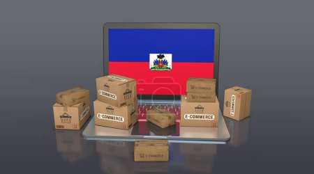Haiti, Republik Hait, E-Commerce Visual Design, Social Media Images. 3D-Rendering.
