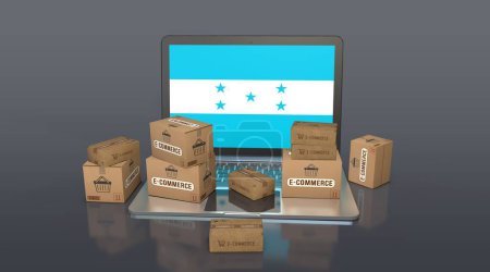  Honduras, República de Honduras, Comercio Electrónico Diseño Visual, Imágenes de Redes Sociales. Renderizado 3D.