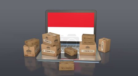  Indonesien, Republik Indonesien, E-Commerce Visual Design, Social Media Images. 3D-Rendering.
