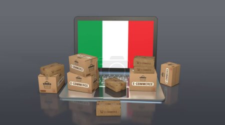 Téléchargez les photos : Italie, République italienne, E-Commerce Visual Design, Social Media Images. rendu 3D. - en image libre de droit