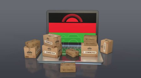 Téléchargez les photos : Malawi, République du Malawi, E-Commerce Visual Design, Social Media Images. rendu 3D. - en image libre de droit