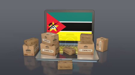 Téléchargez les photos : Mozambique, République du Mozambique, E-Commerce Visual Design, Social Media Images. rendu 3D. - en image libre de droit