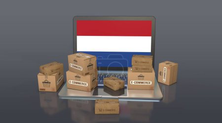  Países Bajos, Reino de los Países Bajos, E-Commerce Visual Design, Social Media Images. Renderizado 3D.