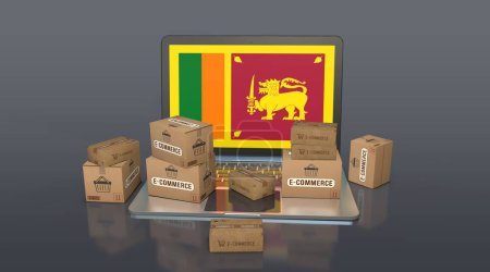 Sri Lanka, Democratic Socialist Republic of Sri Lanka, E-Commerce Visual Design, Social Media Images. 3D rendering.