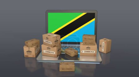 Tanzania, United Republic of Tanzania, E-Commerce Visual Design, Social Media Images. 3D rendering.