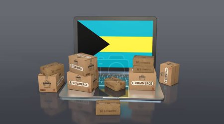 Die Bahamas, Commonwealth of the Bahamas, E-Commerce Visual Design, Social Media Images. 3D-Rendering.