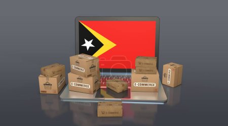Timor oriental, République démocratique du Timor oriental, E-Commerce Visual Design, Social Media Images. rendu 3D.