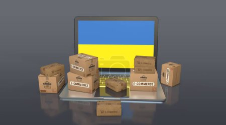 Téléchargez les photos : Ukraine, E-Commerce Visual Design, Social Media Images. rendu 3D. - en image libre de droit