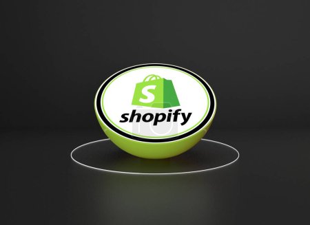 Téléchargez les photos : Shopify, Social Media Logo Visual Presentation (3D Visual Design) - 20 février 2024, Istanbul, Turquie - en image libre de droit