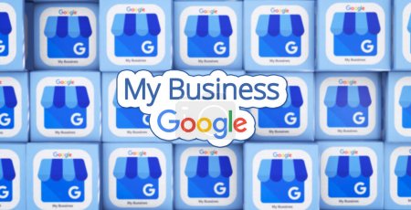 Téléchargez les photos : My Bussines, Google My Business, Google Services - Présentation visuelle 3D. - en image libre de droit