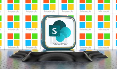 Téléchargez les photos : Sharepoint, Social Media Concept. Conception visuelle 3D. - en image libre de droit