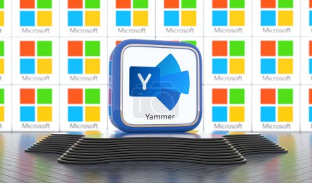 Téléchargez les photos : Yammer, Social Media Concept. Conception visuelle 3D. - en image libre de droit