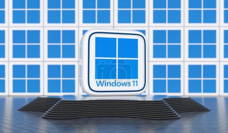 Téléchargez les photos : Windows 11, Social Media Concept. Conception visuelle 3D. - en image libre de droit