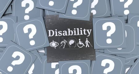 Behinderte, Behinderungszeichen, Symbole sind visuelle Darstellung.