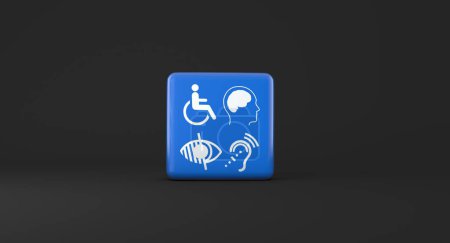 Discapacitados, signos de discapacidad, iconos son presentación visual.