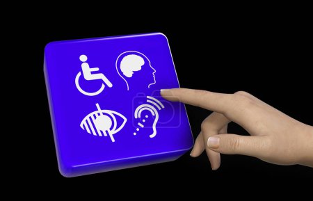 Foto de Discapacitados, signos de discapacidad, iconos son presentación visual. - Imagen libre de derechos