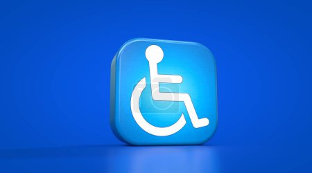 Foto de Silla de ruedas, signo de discapacidad, iconos son presentación visual. - Imagen libre de derechos