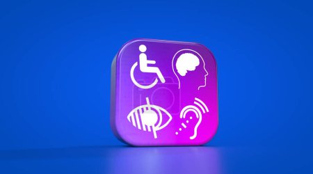 Discapacitados, signos de discapacidad, iconos son presentación visual. 
