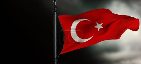 Türkische Flagge, wehende türkische Flagge, Republik Trkiye - Istanbul, Trkiye