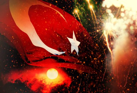 Türkische Flagge, wehende türkische Flagge, Republik Türkei - Istanbul, Trkiye