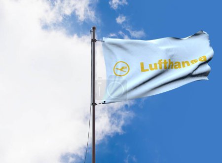 Photo for Lufthansa, Logos Visual Presentation - Background Design. - Royalty Free Image