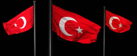 Modelos de bandera turca, ondeando banderas - Turquía