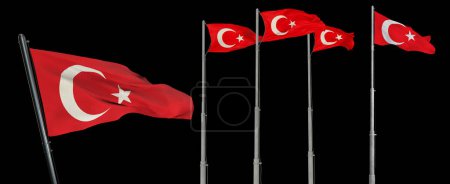 Modelle türkischer Flaggen, Flaggen schwenkend - Türkei