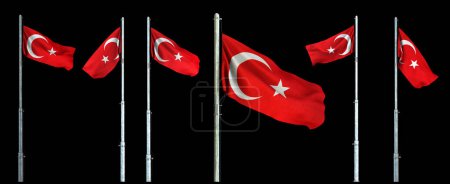 Modelos de bandera turca, ondeando banderas - Turquía