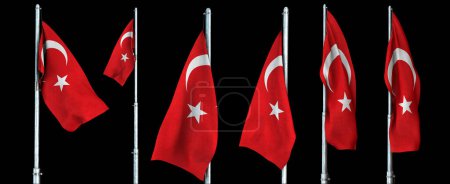 Turkish Flag Models, Waving Flags - Turkey