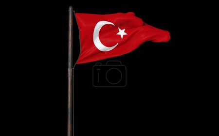 Waving Turkish Flag, Republic of Turkiye - Istanbul, Turkiye 