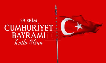Foto de Bandera de Turquía, Día de la República - Traducir: 1923, Cumhuriyet Bayram, Turk Bayragi. - Imagen libre de derechos