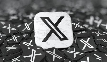 Foto de X, Red Social, Diseño de Logo Visual - X Corp.Technology Company. - Imagen libre de derechos