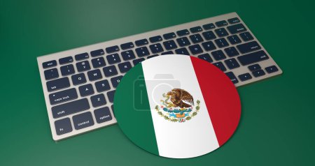 Mexican State Flag, Mexican flag visual presentation.