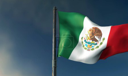 Waving Mexican Flag, Mexican flag visual presentation.