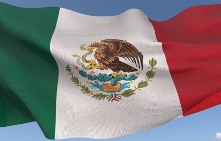 Waving Mexican Flag, Mexican flag visual presentation.