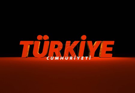 Texto en 3D de Turquía, República de Turquía - 25 de marzo de 2024, Estambul - Turquía (3D Render)