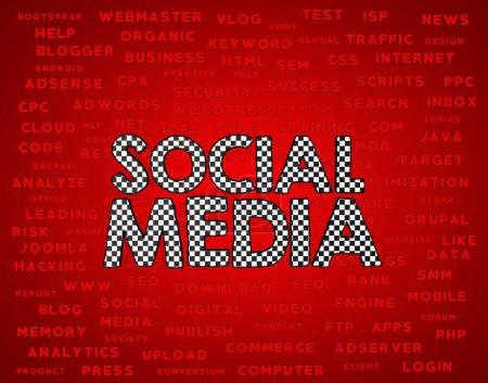 Social Media Text, Social Media Logos Visual Presentation - Background Design