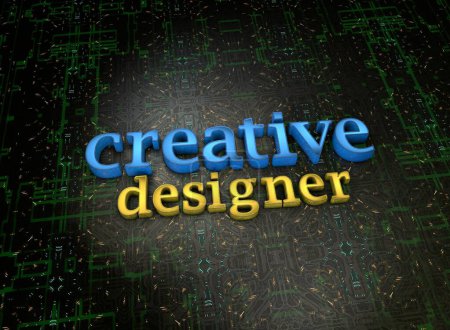 Creative Designer, Creative Designer Imagen de texto en 3D. (3D renderizado)