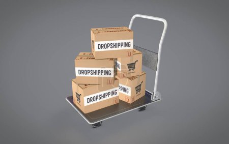 Dropshipping, E-Commerce Visual Design, Social Media Images. 3D-Rendering