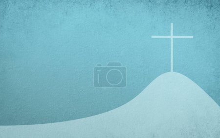 Photo for Cross on the mountain, belief, faith and spirituality, resurrection of Jesus Christ at Easter, christianity - Royalty Free Image