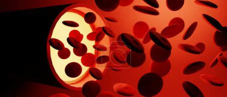 Foto de Anticuerpo de glóbulos rojos en la vena de la representación humana de la ilustración 3d, atención médica y médica para el torrente sanguíneo de la hemoglobina - Imagen libre de derechos