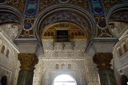 Photo for Seville (Spain). Archway inside the Real Alcazar of Seville - Royalty Free Image